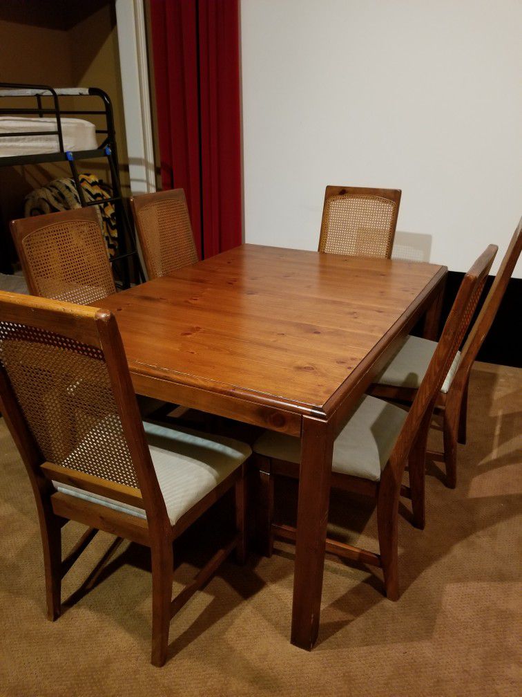 Dining Room Set with Table, Leaf, 6 Chairs, 2-piece China Cabinet and Sideboard Table