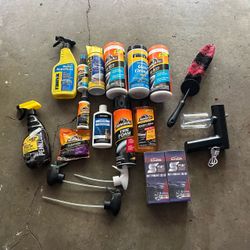 Car cleaning wipes, soaps and other chemicals