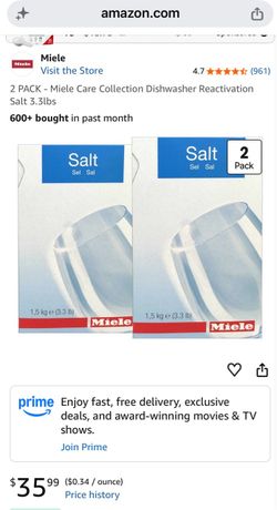 2 Boxes Miele Dishwasher Salt 1.5kg  3.3 lbs