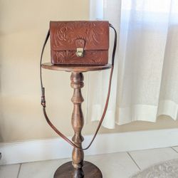 Chestnut Brown Patricia Nash Genuine Leather Crossbody Bag, Purse 