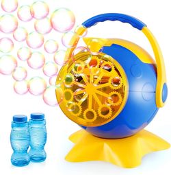 Theefun Geekper Bubble Machine, Automatic Bubble Blower Durable Bubble Maker with 1 Bottle of Bubbles Solution Refill, Blue