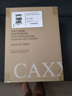 CAXXA 3-Tier Rolling Storage Organizer with Baskets