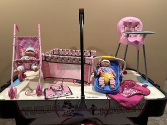 Graco Baby Doll Stroller, Twin Dolls, Crib, Carriers, Diaper Bag