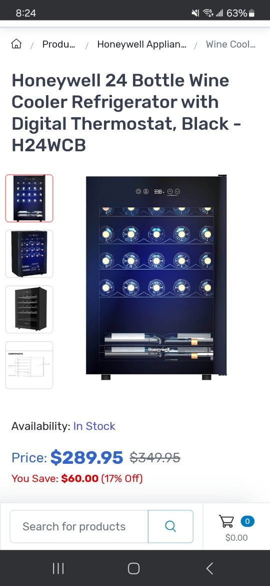 Honeywell 24 Bottle Wine Cooler