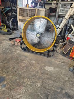 Large Industrial Floor Fan with Wheels