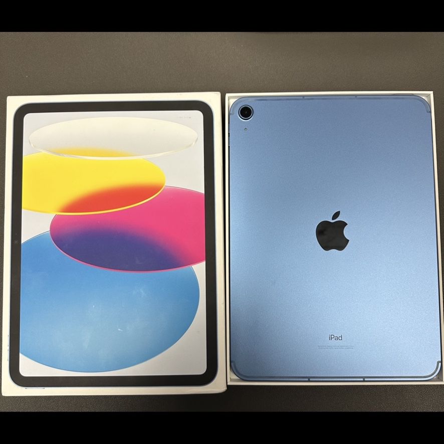 Like New ! Apple Ipad 10 Wifi + Cellular Unlocked 64gb Blue! 