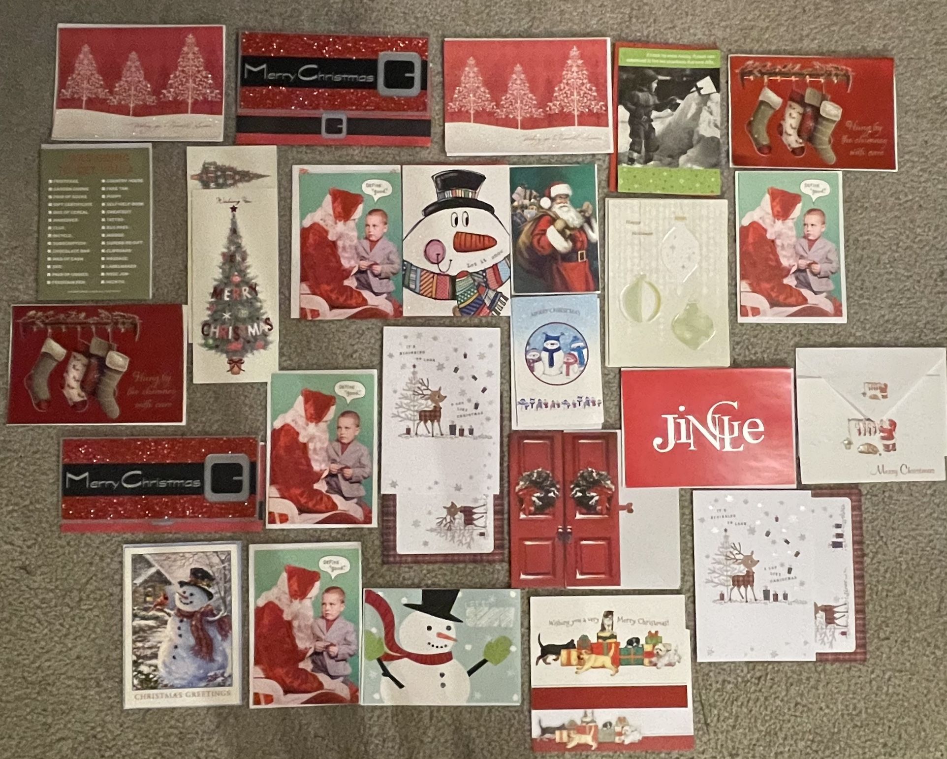 A Variety Of 25 wonderful quality Christmas Cards! , I took a bunch Of Different Boxes and made Up bundles! More info on the description