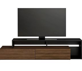 Nexera Tv Stand, 72-Inch, Black & Walnut