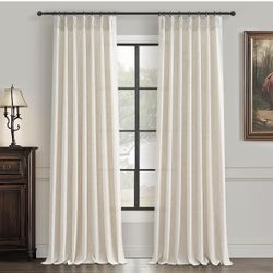 Pleated Curtains 105 Inch 2 Panels Set