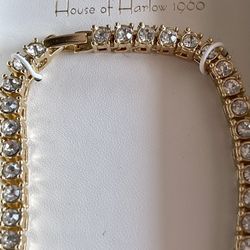 Tennis Gold Necklace In Box House Of Harlow 