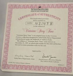 Antique  - Vintage Porcelain Dolls With Certificates Of Authenticity 