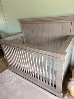 Modern Rustic Wood Baby Crib