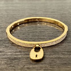 Womens Michael Kors Rose Gold Padlock Bracelet 