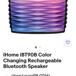 Ihome colored splash bluetooth speaker