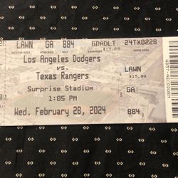 First MLB Ticket Yoshinobu Yamamato Dodgers 