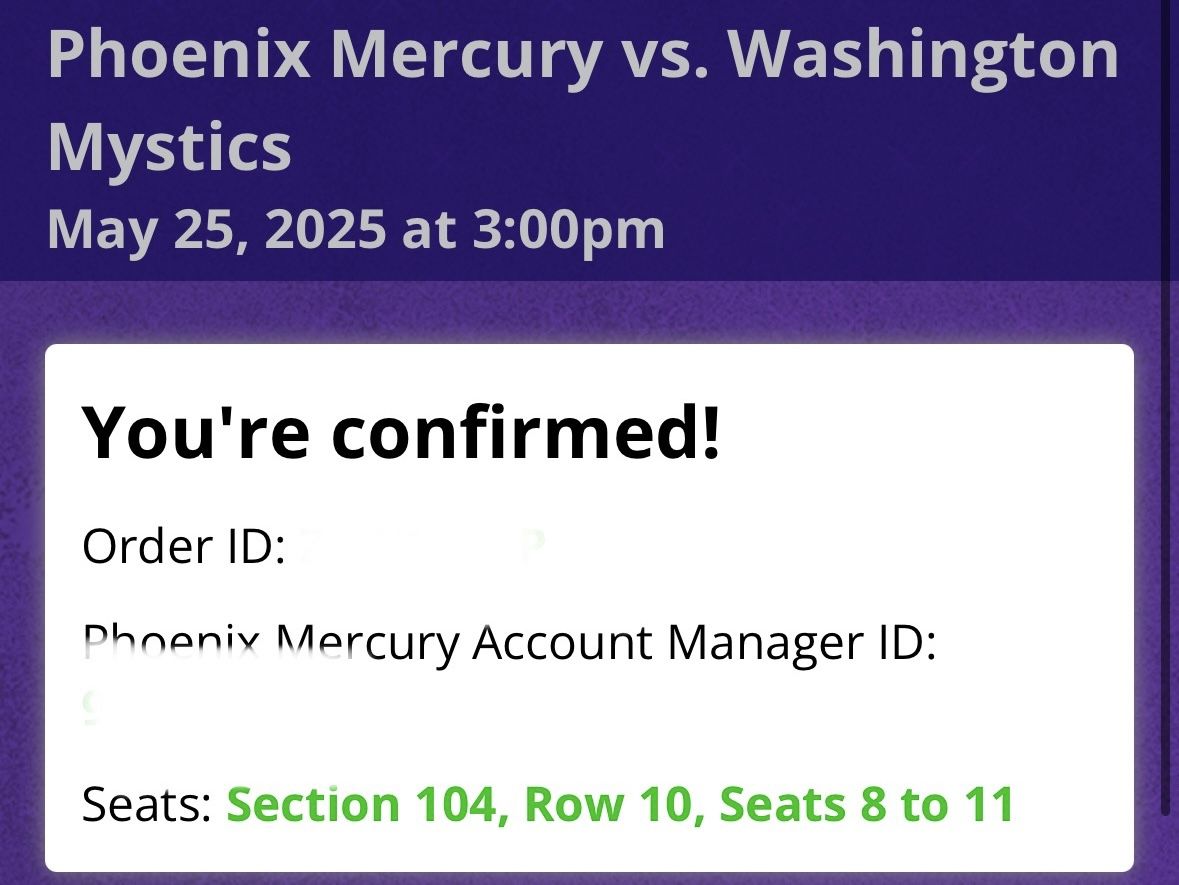 Phoenix Mercury Tickets 