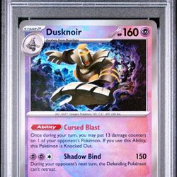 2025 DUSKNOIR Prismatic Evolutions # 037/131 Masterball Reverse PSA 10