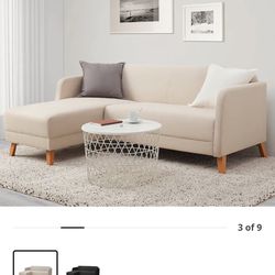 LINANÃS Sofa, with chaise/Vissle beige
