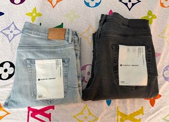 men purple jeans size 36