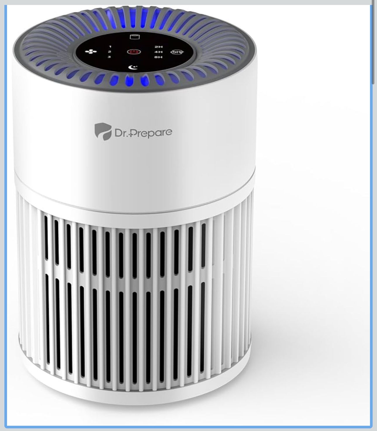 Dr.Prepare HEPA Air Purifiers for Bedroom, Quiet Air Purifier with Sleep Mode, Pet Air purifier with 360° Air Inlet, Washable Filter, Energy Efficient