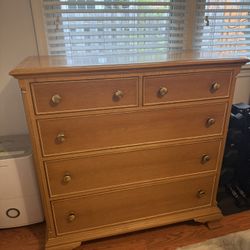 Solid Wood Vintage Dresser, Mirror, and Nightstand set