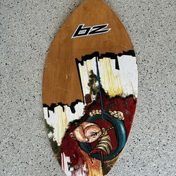 Vintage “BZ”(Bobby Szabod), Graphic Print Skimboard. Approx. 40” Long. Pre Owned