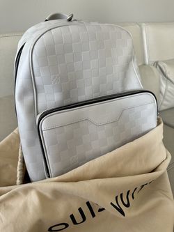 louis vuitton backpack white and grey