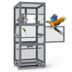 Large Bird Cage with Nest House and Perches
