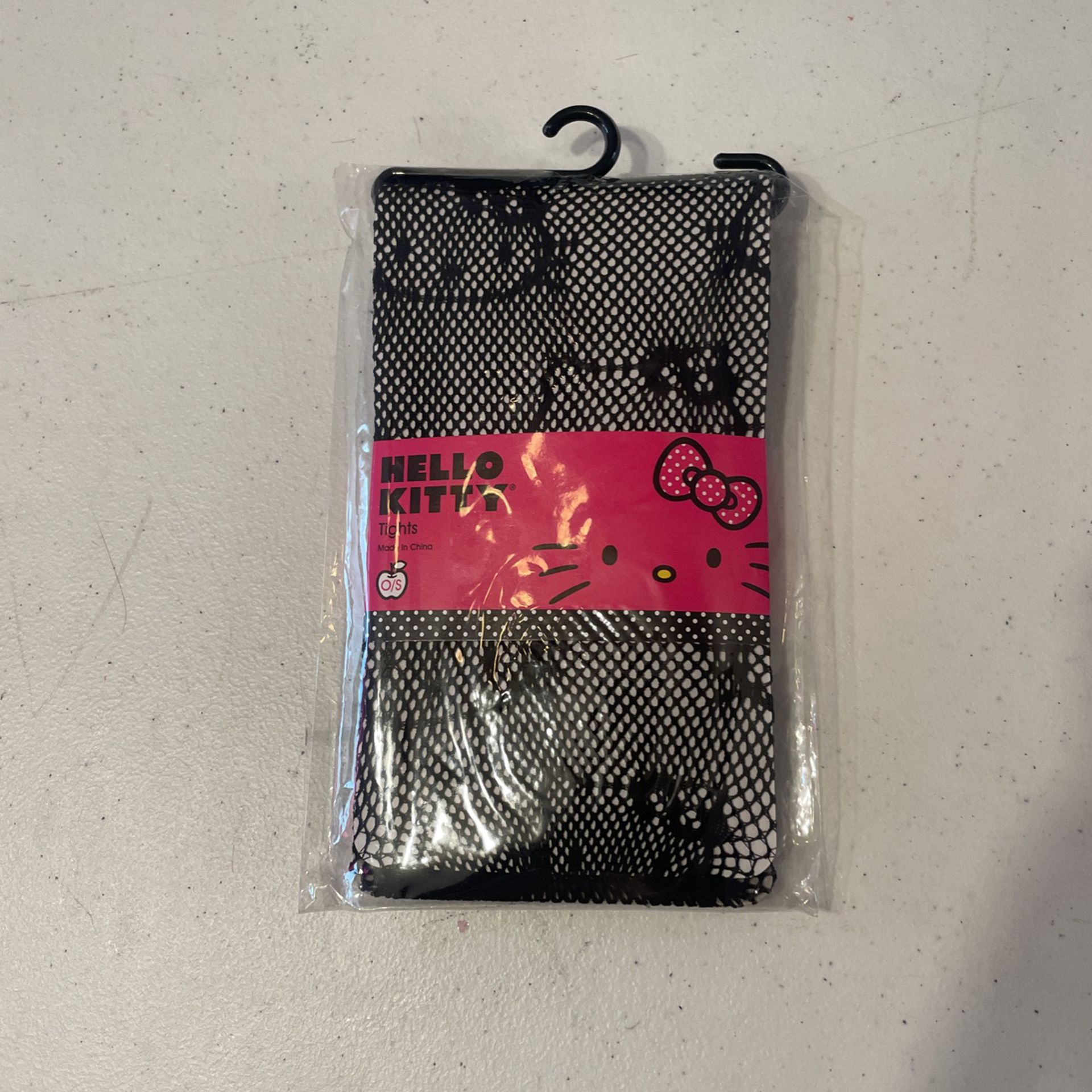 Vintage Hello Kitty Black Fishnet Stockings Tights Pantyhose. Petite Size: O/S XS-Small NEW!! Still In Package!