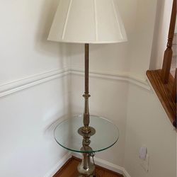 Antique Lamp with Glass Table Top