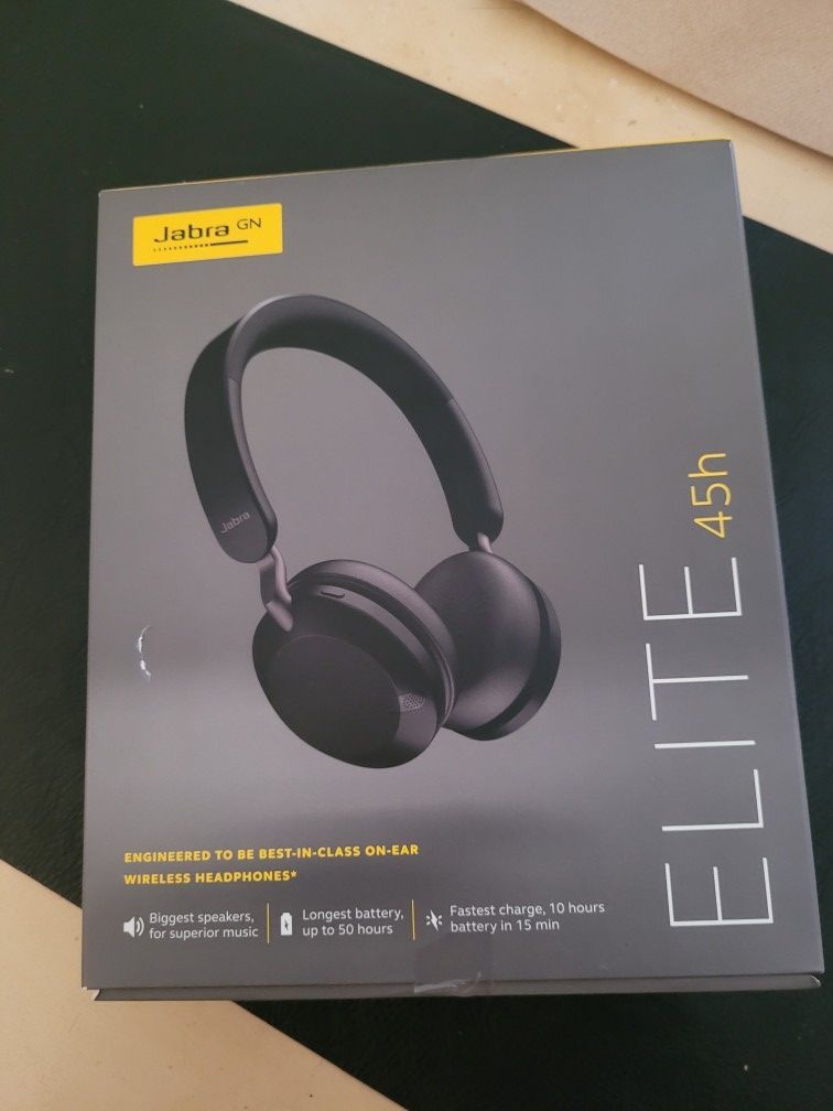 Jabra - Elite 45h Wireless On-Ear Headphones - Titanium Black