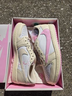 Jordan 1 Low Travis Scott Sail Shy Pink 3y,  7, 9, 10, 11, 11.5, 12, 14