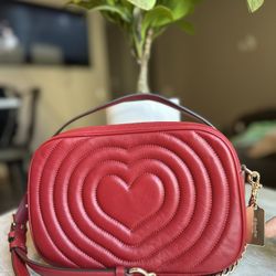 Coach Red Leather Heart Bag (rare) 