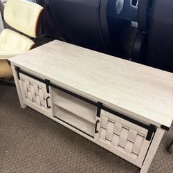 Coffee table with storage and sliding barn doors