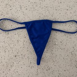 Blue Thong Bikini Bottoms