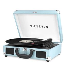 Victrola BT Suitcase Record Player With 3 Speed Turntable  - Turquoise