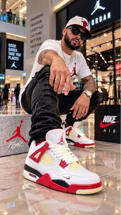 New Jordan 4 Retro white and red size 9, 11, 12