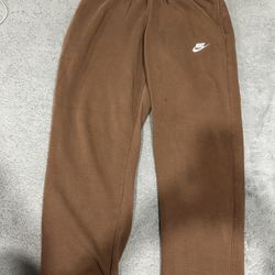 Nike Sportswear Club Fleece Sweat Pants Size Large  Brown 