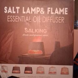 SALT LAMP & FLAME ESSENTIAL OIL DIFFUSER