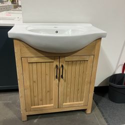 30" Bathroom Vanity Cabinet with Ceramic Sink