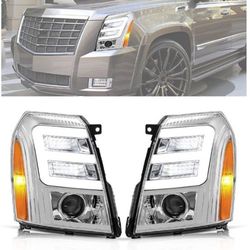 KUAFU LED Projector Headlights Compatible with 2007-2014 Cadillac