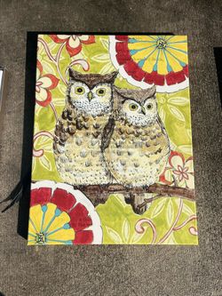 Owl Photo with Writing on Canvas