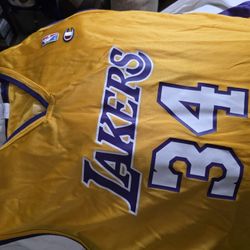 Lakers Jersey 34 O'Neal Arm Measures Armpit To Armpit 28 In X Armpit To Armpit 33 In
