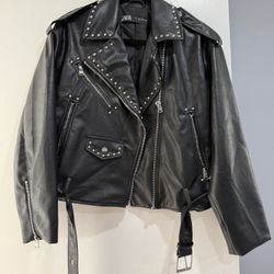ZARA Studded Leather Jacket 
