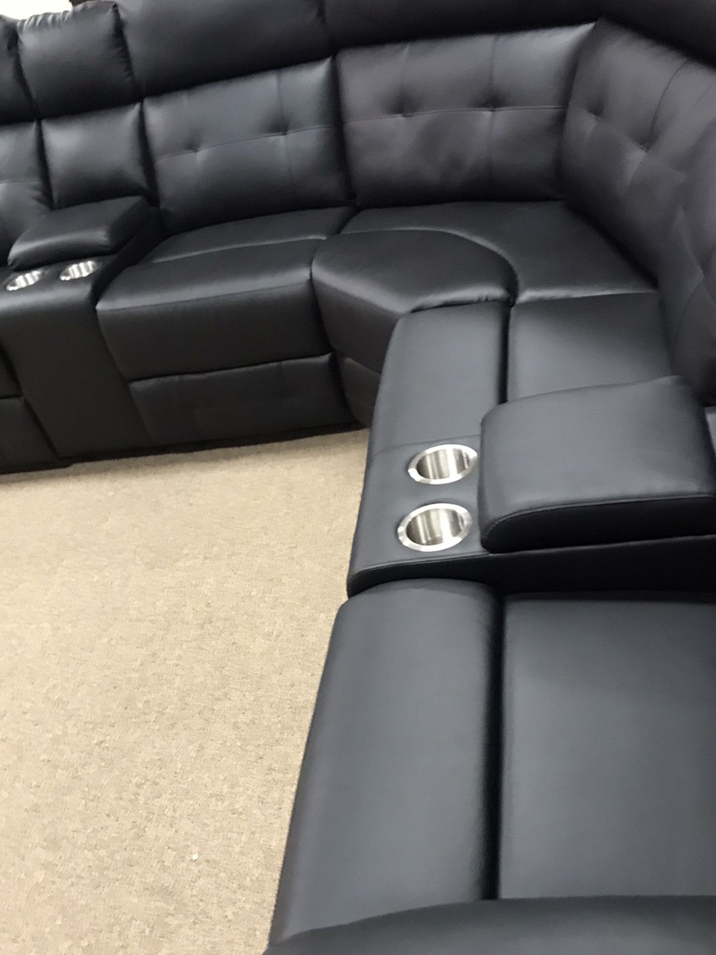 Luxury Black Reclining Sectional!