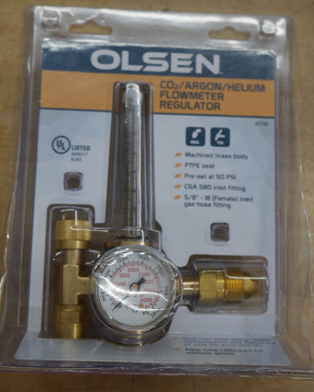 Olsen Co2 Argon Helium Flowmeter Regulator 63789 NEW.