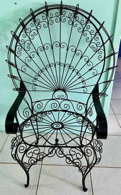 Vintage John Salterini  Iron Peacock Chair-Mid Century- Outdoor-Wedding- Garden-Patio Boho Chic!