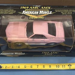 Ertl American Muscle 1969 AMC AMX 1:18 Scale Diecast Car LE Pink Limited Edition