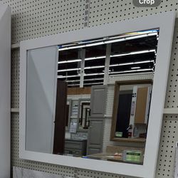 NEW (in Box) Builder’s surplus Arctic White Bathroom Vanity mirror 30 X 36 