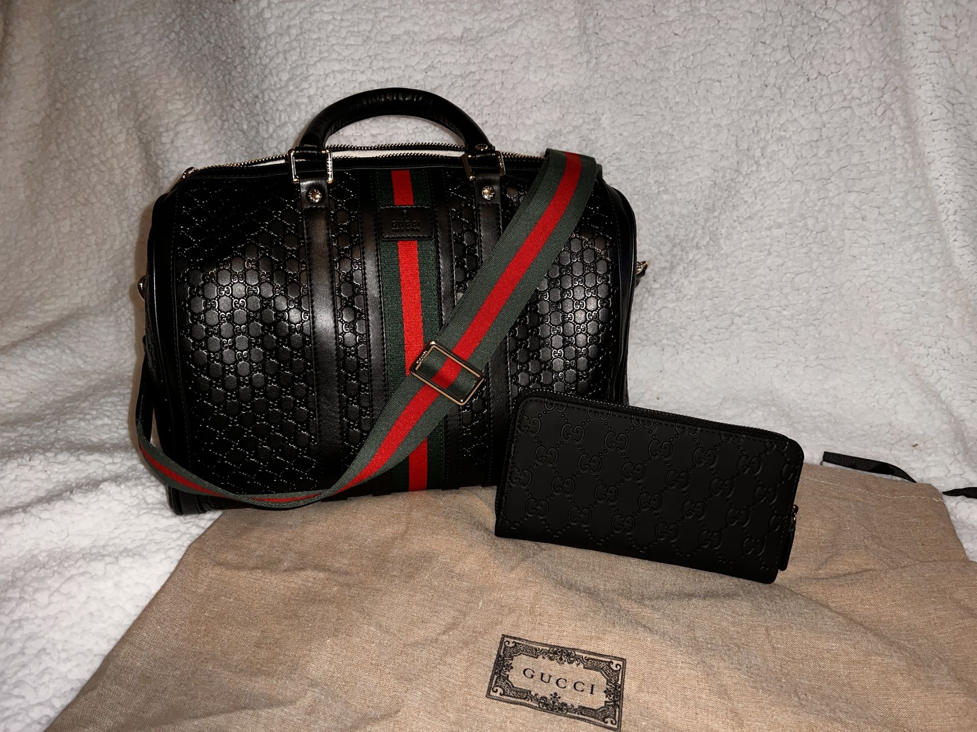  large Speedy Gucci inspo bag & matching wallet